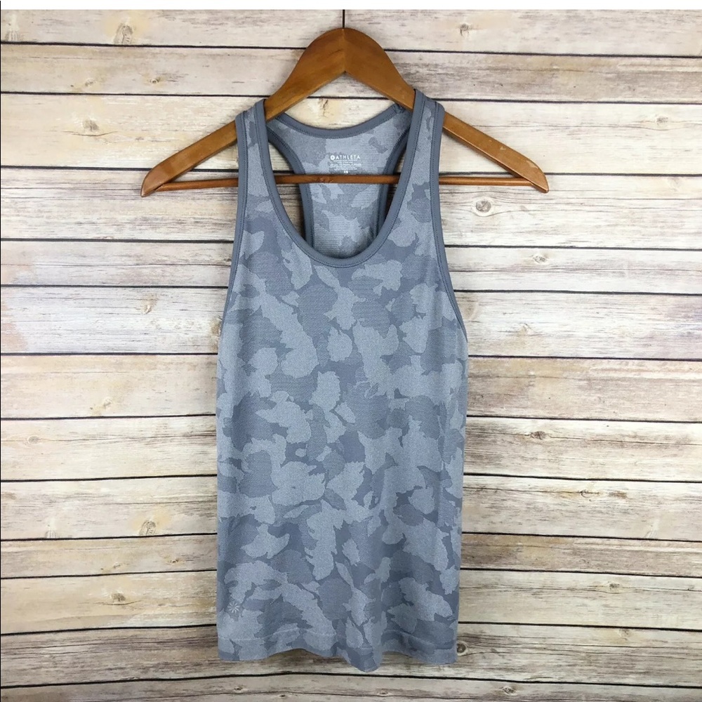 Athleta Gray Camo Speedlight Racerback Tank